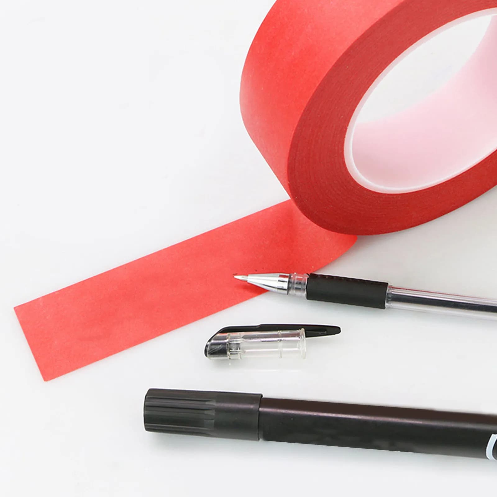 3 Red Masking Tape High Temperature Resistant Adhesive Craft Paper Tape for Painting DIY Projects Kids Art Activities