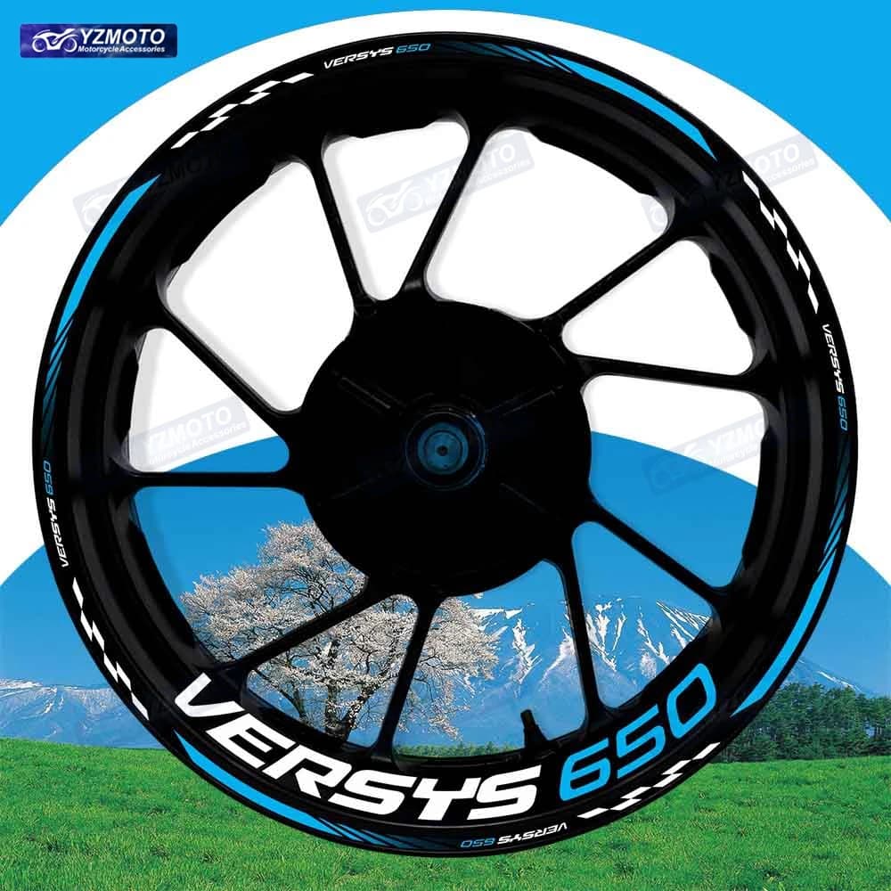Per VERSYS 650 Moto 17 Pollici Ruota Anteriore E Posteriore Adesivo Mozzo Decal Modificato Decorativo Riflettente Impermeabile Cerchio Adesivi