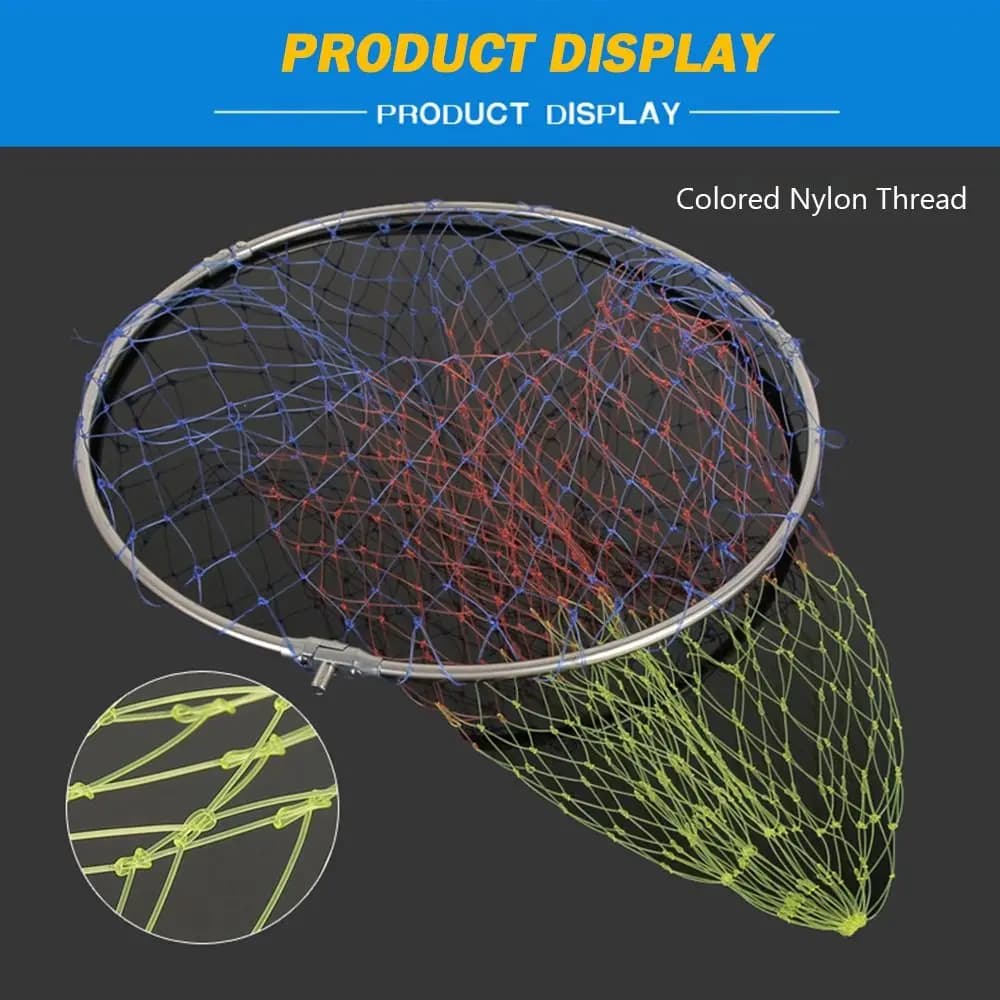 Stainless Steel Fishing Net Foldable Design Folding Net Head Landing Net Depth Landing Dip Accessories Foldable Fishing Net