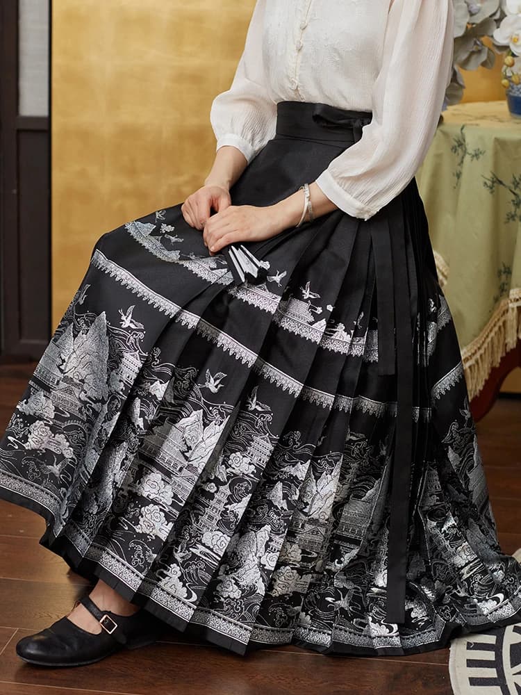 Nuova Gonna Cinese Hanfu con Coda, Gonna a Vita Media a Trapezio da Donna, in Fibra di Poliestere, per Primavera Estate, Stile Commuter