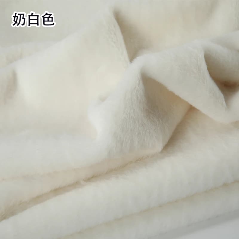 Serie di colori bianco grigio 8mm imitazione pelliccia di coniglio Rex tessuto corto peluche tessuto armadio tovaglia display sciarpa bambola di cotone fai da te