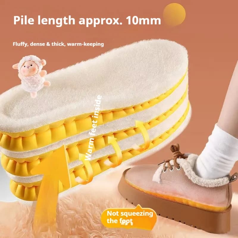 New Winter Plush Insoles Sneakers Thickened Warm Insole Shock-absorbing Sole Comfortable Non-slip Shoe Pads 1 Pair