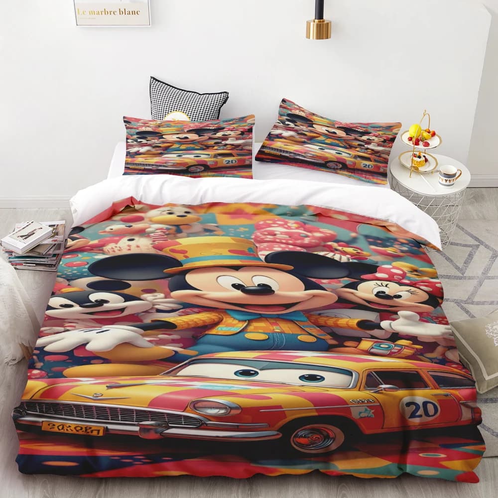 Bed Linen Set Mickey-Minnie Mouse for Children and Adults, Single Bed Sheets, Weddings and King Size, Cushion, Faithful, Hot Gifts for Home