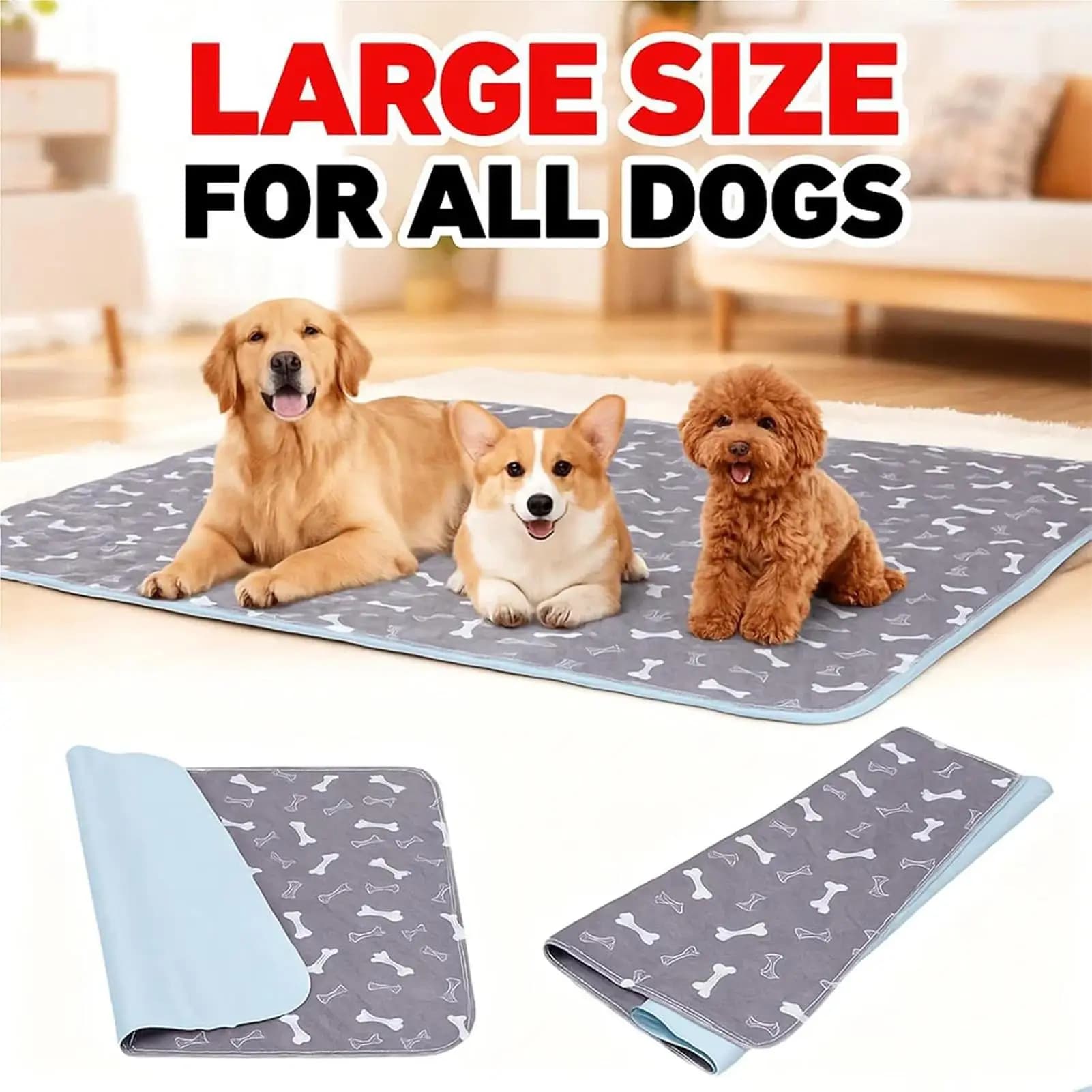 Tappetini igienici per cani ad assorbimento rapido, tappetini riutilizzabili e lavabili per l'addestramento di animali domestici, tappetini assorbenti per la casa, per cuccia, box, gabbia, lettiera.