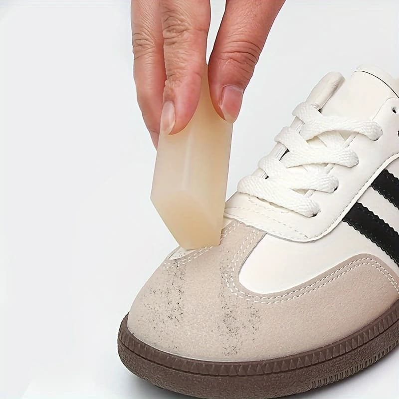 Gomma detergente per pelle, scarponi da neve, scarpe sportive in pile, sneaker bianche, rimozione macchie, superfici floccate, finitura opaca, blocco per la pulizia