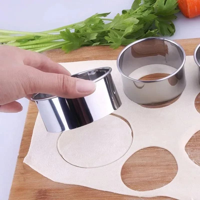 5 pieces round stainless steel mould for biscuit mold for cutting skin biscuit diy pastry cake cooking tools kitchen gadgets