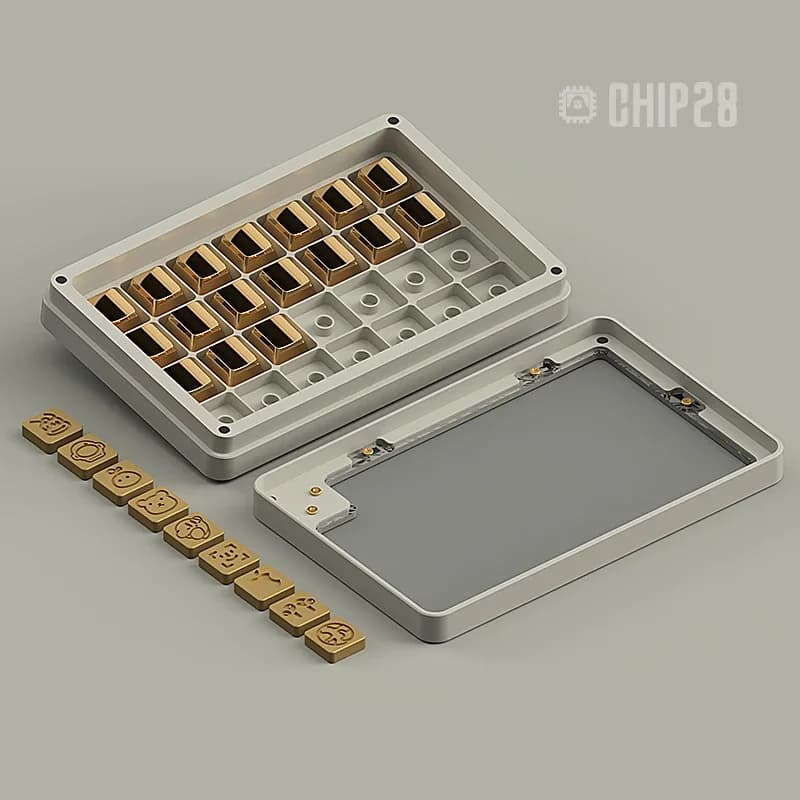 MIFuny Custom OEM Magnetic Cap Holder Box with 3D Printed Metal Keyboards Label Game Accessories for Desktop Decoration