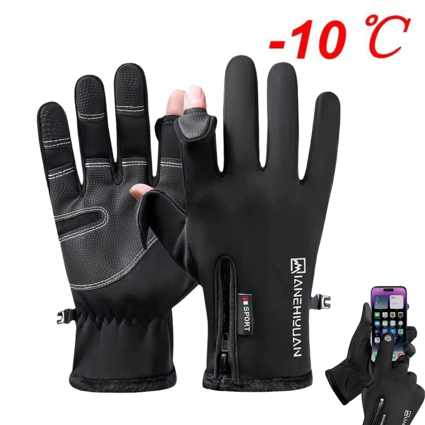 Men's Cycling Gloves Touch Screen Waterproof Winter Cycling Gloves Riding Scooter Ski Gloves for Outdoor Motorcycle Windproof