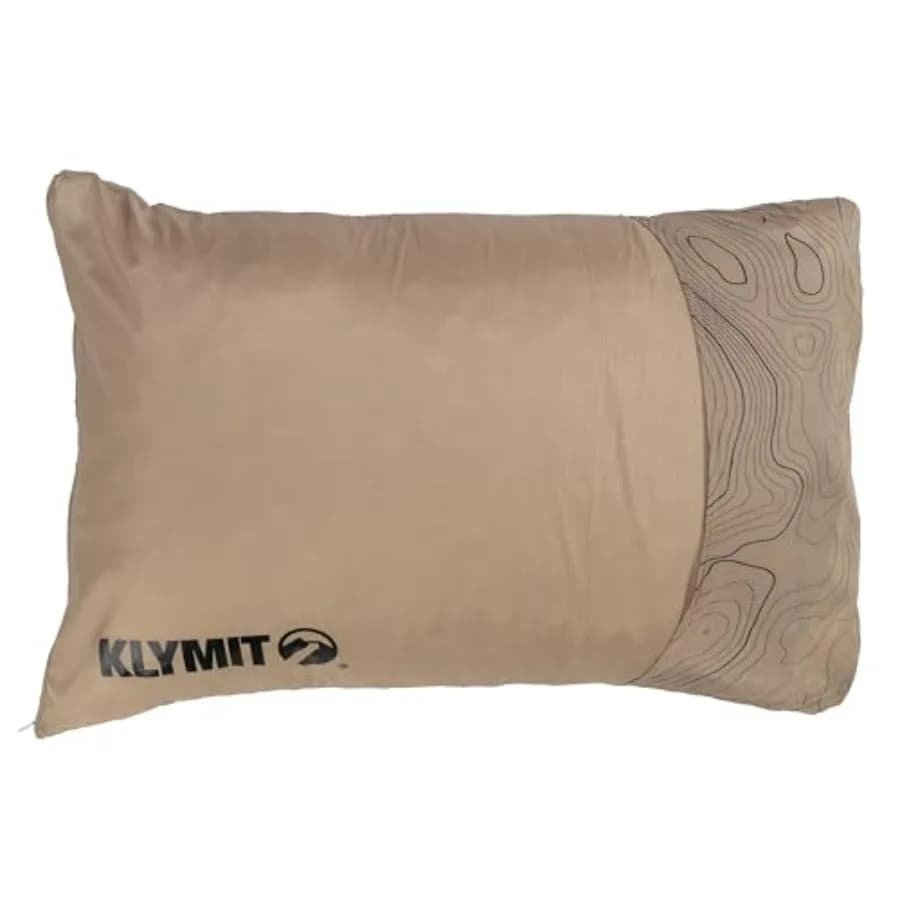Cuscino da Campeggio Drift Leggero per Viaggi e Riposo, Riempito con Memory Foam, Rivestimento Esterno Reversibile Color Tan, Grande