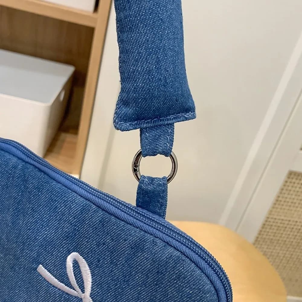 Borsa per computer portatile alla moda Custodia per laptop antiurto ricamata con fiocco Bowknot Borsa morbida per laptop da 14 pollici per uso ufficio