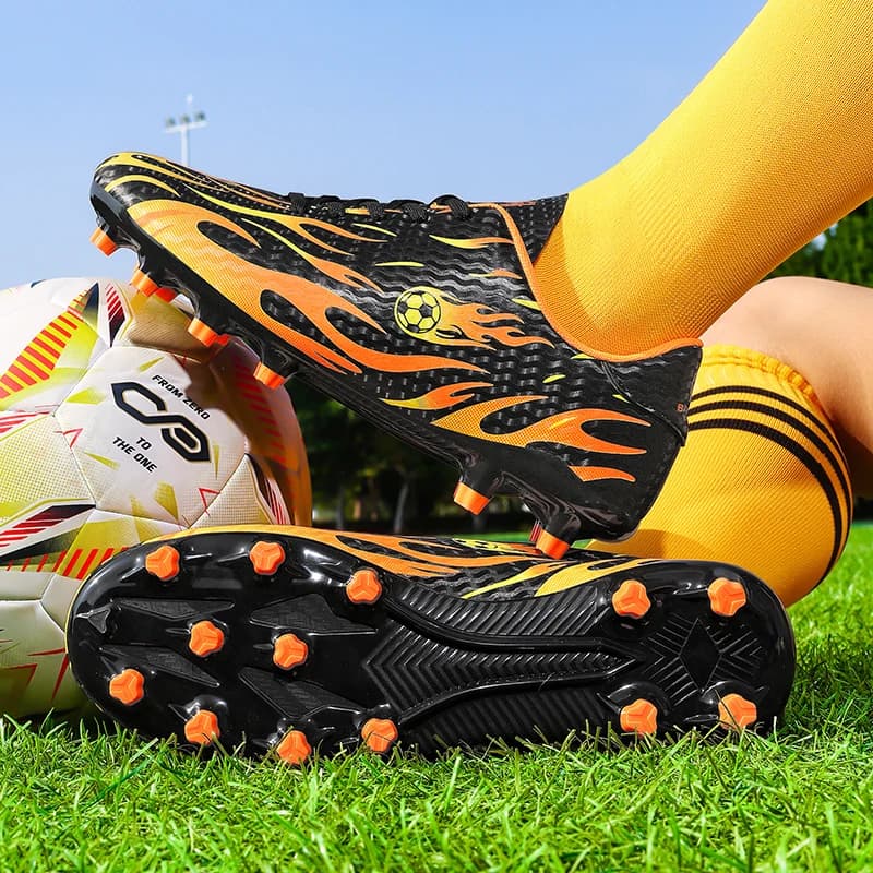 Scarpe da Calcio con Collo Alto, Ammortizzazione Rinforzata, Tacchetti Antiscivolo, Supporto per Caviglia, Traspiranti, per Esterni su Erba