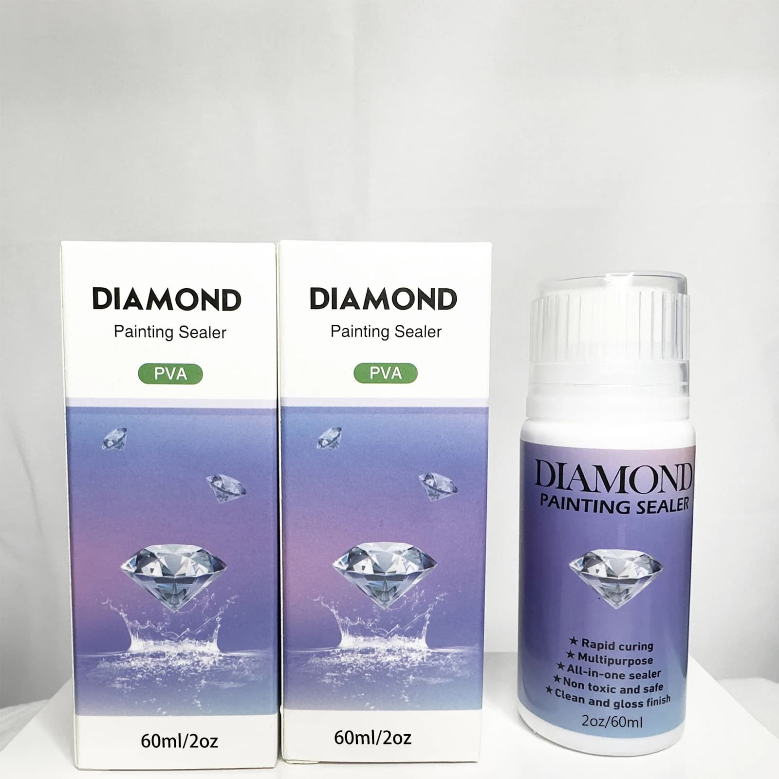 60ML/120ML/200ML Diamond Painting Sealer 5D Diamond Painting Art Glue Permanent Hold & Shine Effect Sealer Diamond Painting Puzz