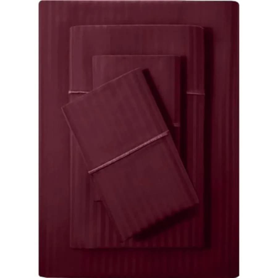 Feather and Stitch 500 TC Size Damask Bed Sheet Set 100% Cotton Soft Breathable Bedsheets 4 Pcs 18" Deep Pockets Sateen Weave d