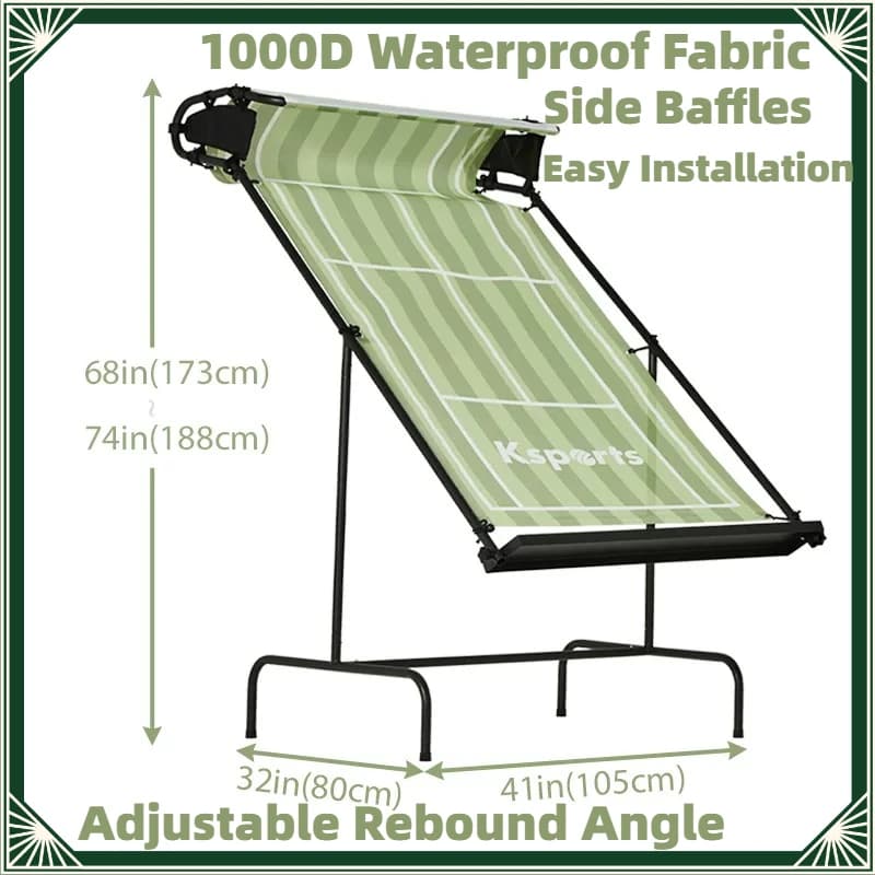 Portable Tennis Rebound Net Slanted Practice Wall for Solo Training Easy Setup for Daily Ball Drills
