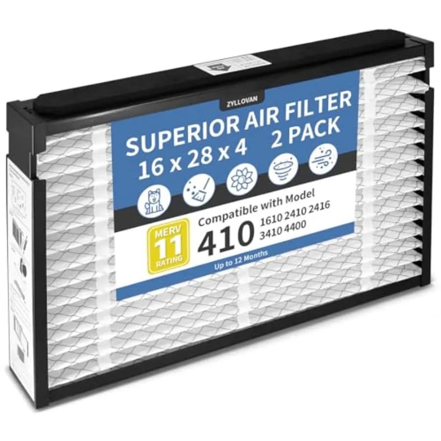 Filtro di ricambio 410 compatibile con i modelli di purificatore d'aria per tutta la casa Aprilaire 1410 1610 2410 2416 3410 4400 16x28x4 MERV 11