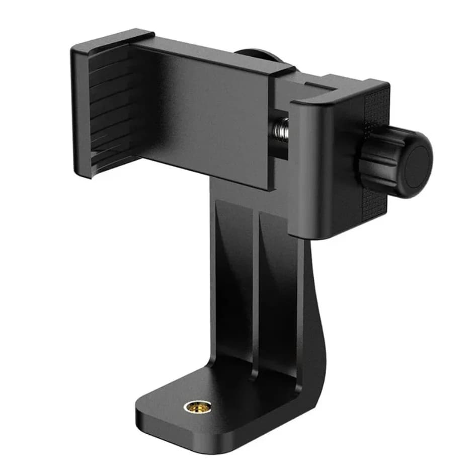 360 Rotatable Phone Clip Tripod Mount 1/4 Screw Adapter Holder Stand For iPhone Samsung Stainless Steel Vertical Horizontal Live