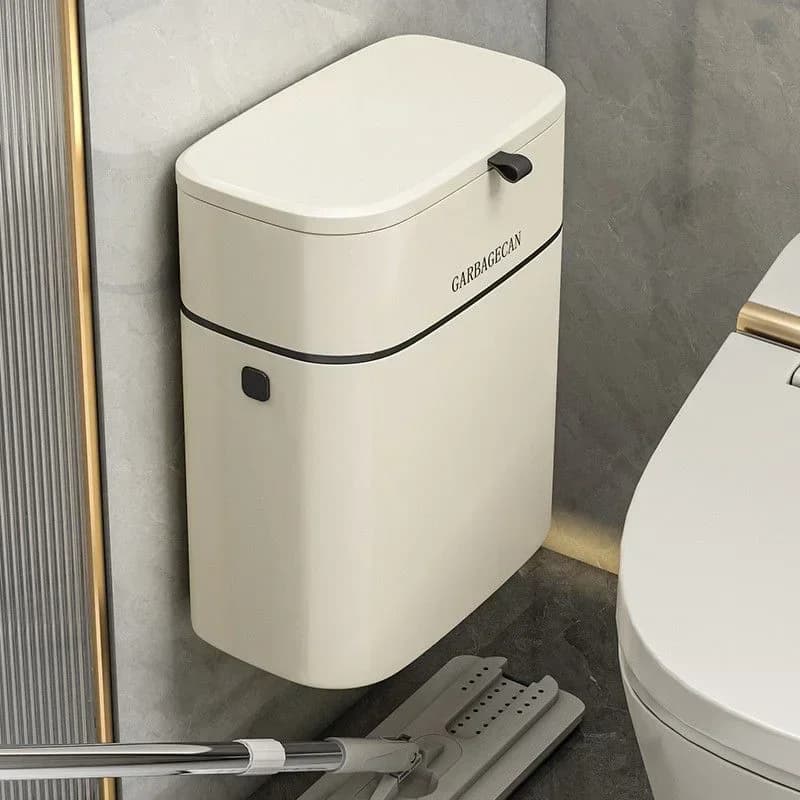 Hanging Trash Bin with Lid Garbage Can Kitchen Trash Can Wall Mounted Bin 8.5/12l for Cabinet Under Sink Waste Garbage Compost