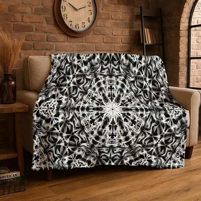 Bohemia Mandala Datura Yoga Flower Flannel Blanket Soft Throw Blanket for Bedroom Living Room Bed Travel Camping Picnic Nap Gift