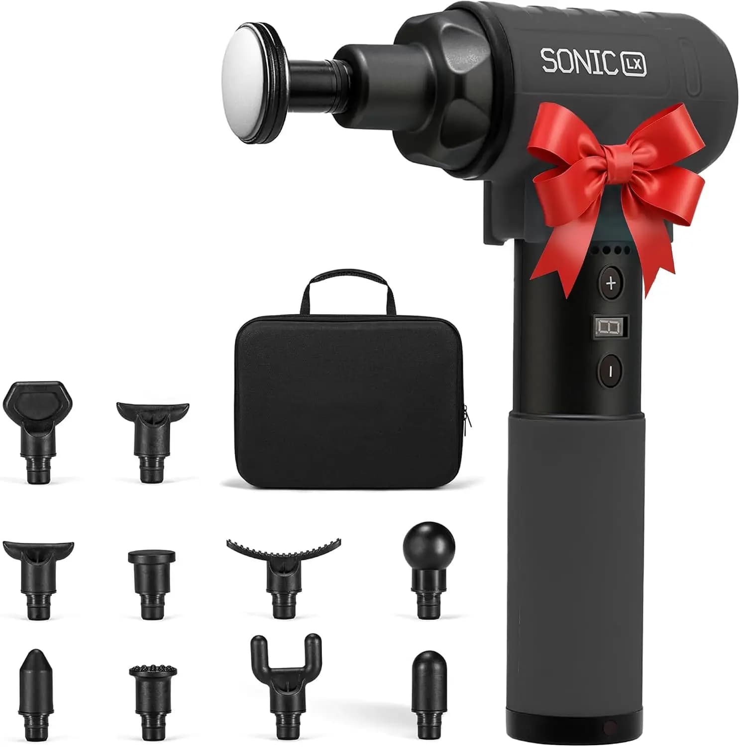 Deep Tissue Massage Gun with Heat – 9 Speeds & 10 Heads, Portable Percussion Massager for Muscle Recovery, Rechargeable, Quiet, Ergonomic for Athletes