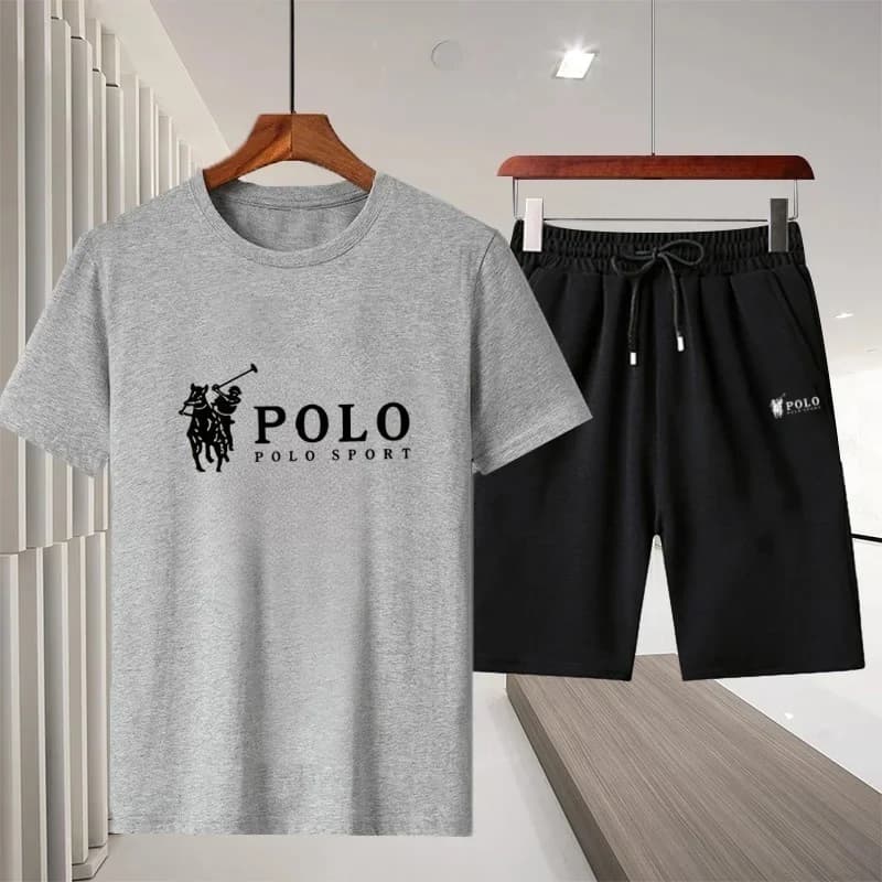 Men's summer sports suit, casual and comfortable, with fashionable print, for everyday use, set two pieces with shorts