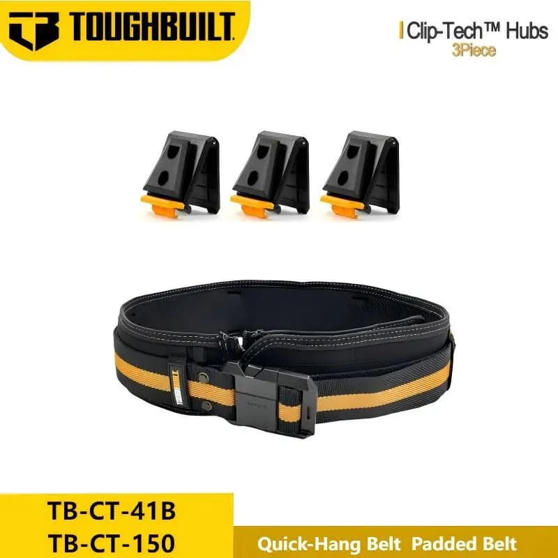 Cintura Imbottita Toughbuilt TB-CT-41B per Professionisti con Fibbia in Acciaio e Supporto Lombare Robusto per Tecnologia Cintura/Clipe