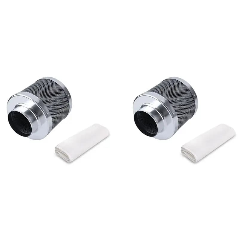 【ACCESSORI ELETTRONICI】2 Set di Filtri a Carbone Attivo da 4 Pollici con Purificatore d'Aria per Tende da Coltivazione, Kit per il Controllo degli Odori e la Ventilazione