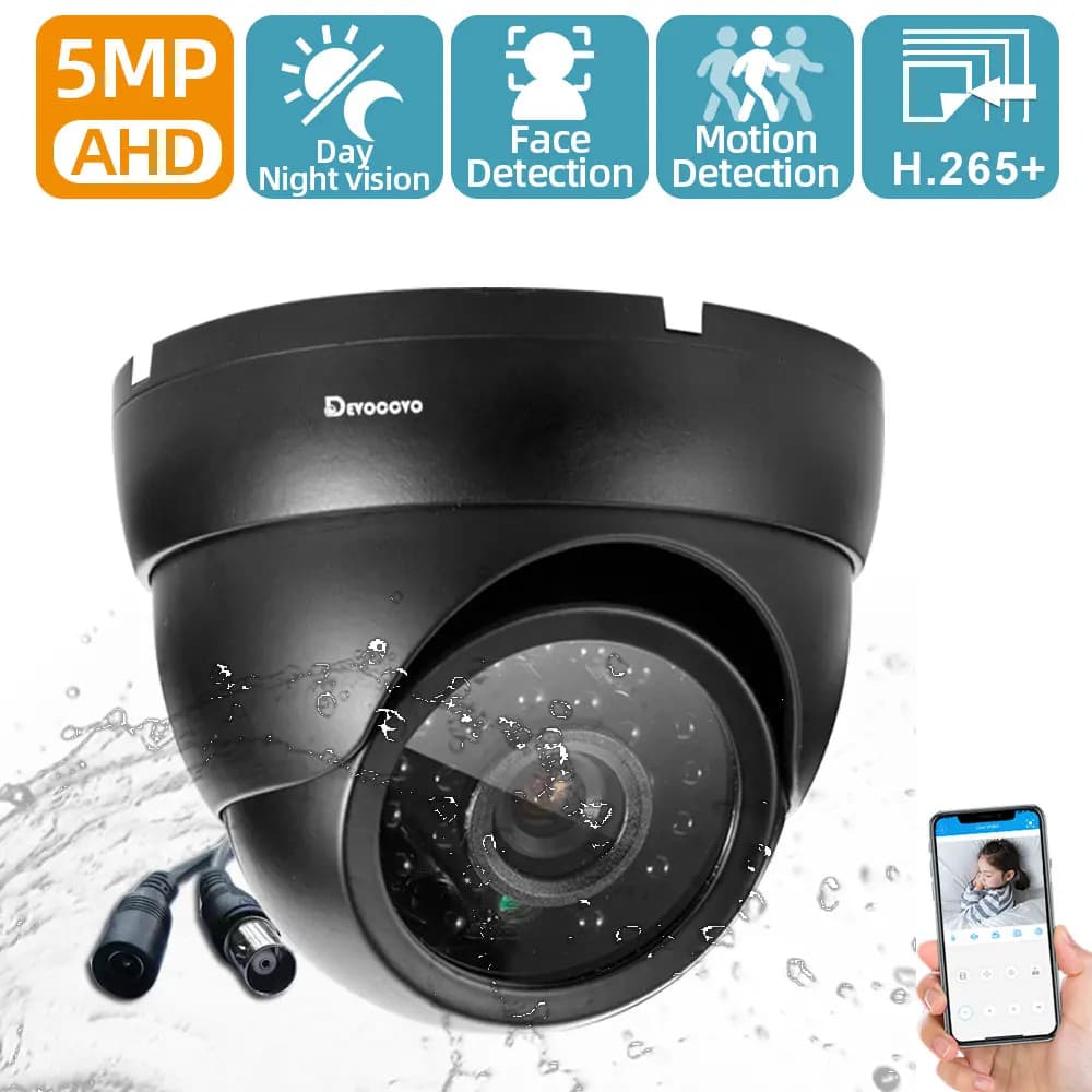 Telecamere di videosorveglianza CCTV analogiche esterne Telecamera domestica HD 5MP AHD impermeabile esterna con sensore di movimento Telecamera per visione notturna 2MP