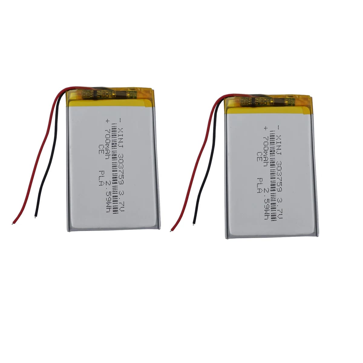 Rechargeable Li-ion battery from 2 pieces 3,7 V 700 mAh 2.59 Wh 303759 Lipo for GPS Bluetooth Speaker Headphones Dashcam
