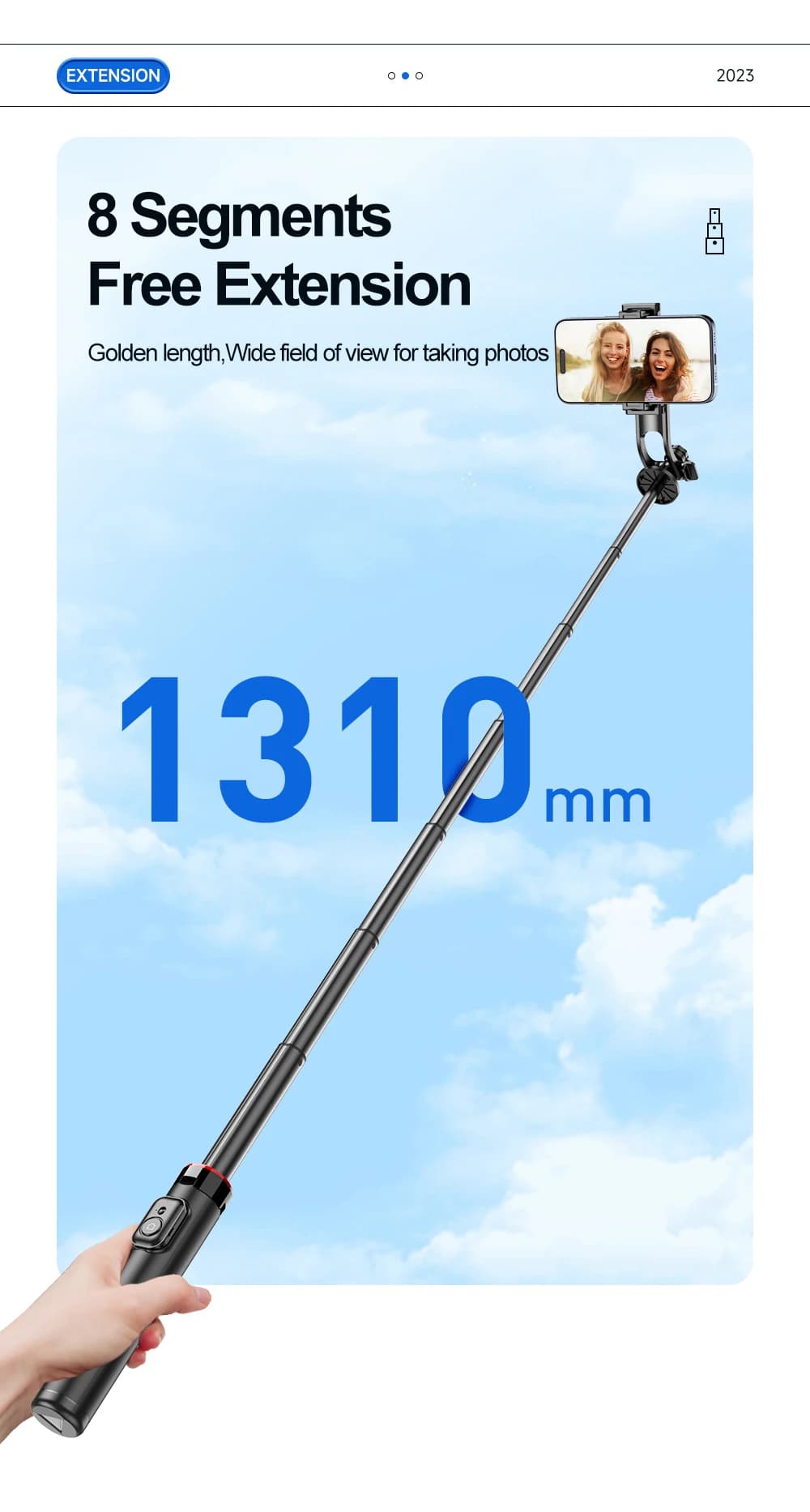 2025 Nuovo design multifunzionale di vendita caldo essenziale supporto per telefono cellulare selfie stick per viaggi a casa