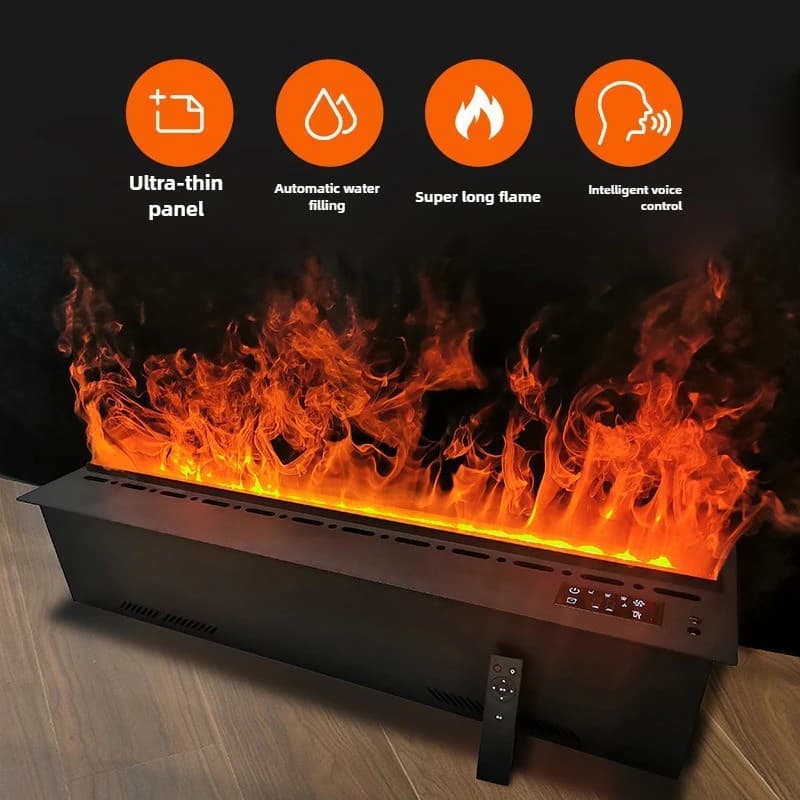 【Caldo】 Camino atomizzatore 3D da 700 mm, Camino elettronico incorporato decorativo europeo, Umidificatore a fiamma simulata, Contr della lingua