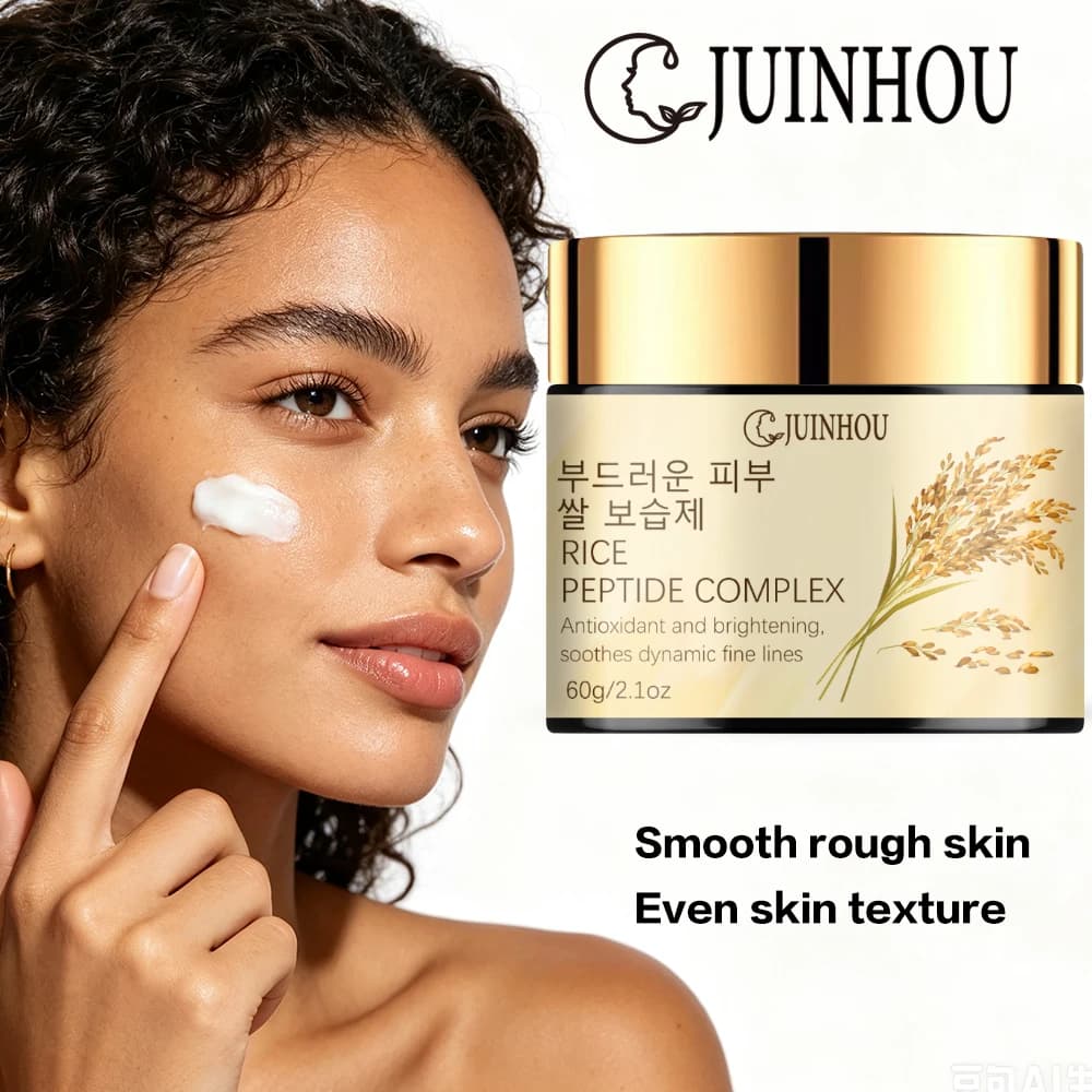 JUINHOU Face Cream Rice Peptide Moisturizing Cream Brightening Tone Repair Dull Skin Elasticity Boost Face Skincare For All Skin