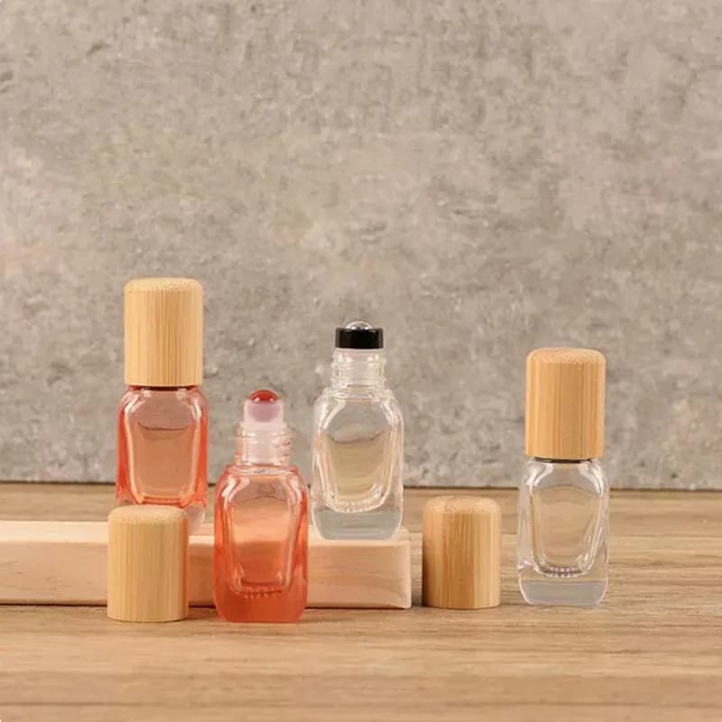 10/30 pz 10 ml di Vetro Vuoto Trasparente/Rosa Roll On Bottiglia A Rullo per Oli Essenziali Bottiglia di Profumo Riutilizzabile Contenitori Deodoranti