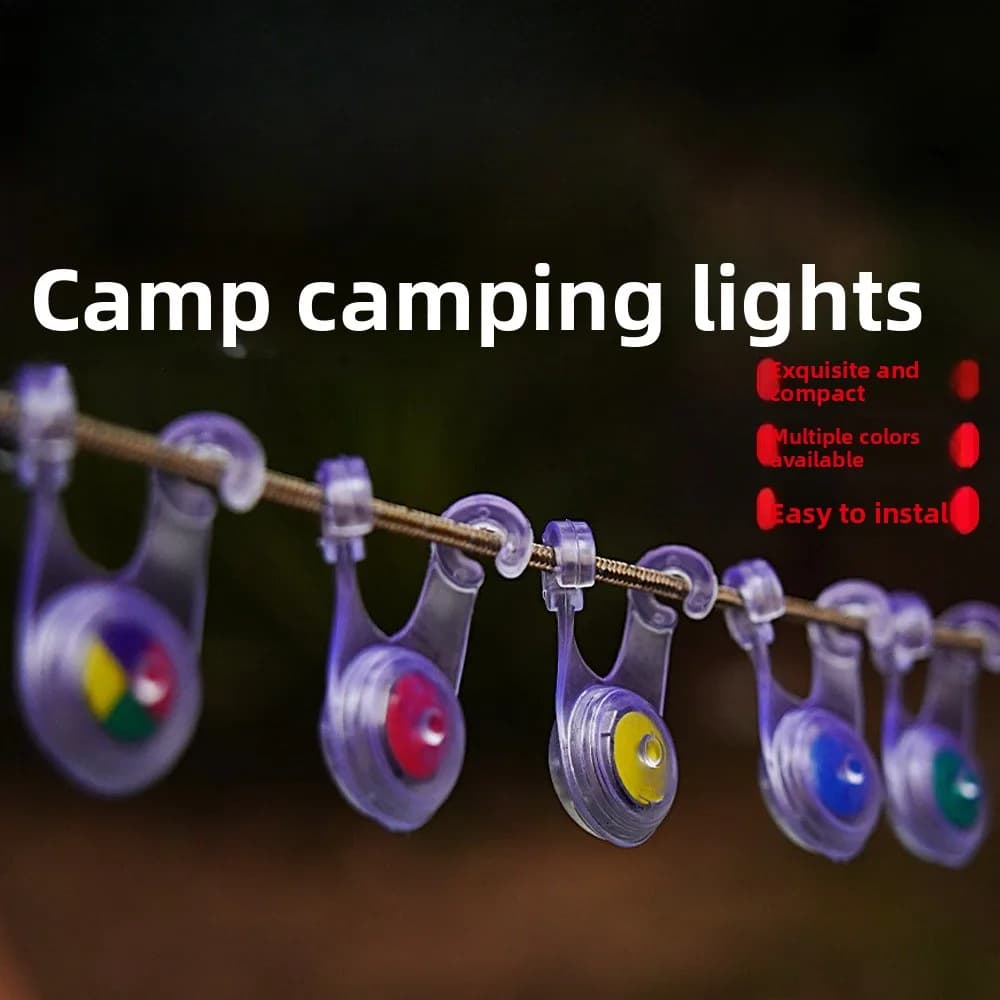 Lampada da tenda a LED con protezione per corda, mini torcia a sospensione, lampada di sicurezza per avvertimento di pesca da campeggio esterna impermeabile