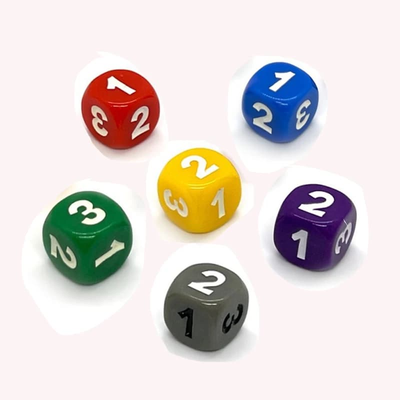 10 pezzi numero 1 2 3 123 D6 14mm dadi acrilici dadi a 6 lati per cubi da gioco da tavolo 6 colori accessori per giochi di apprendimento