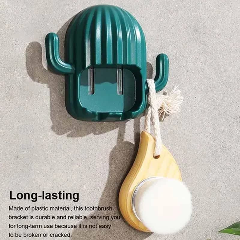 Cactus Self-Adhesive Wall-Mounted Toothbrush Holder Multifunctional Electric Toothbrush Stand Bathroom Accessories