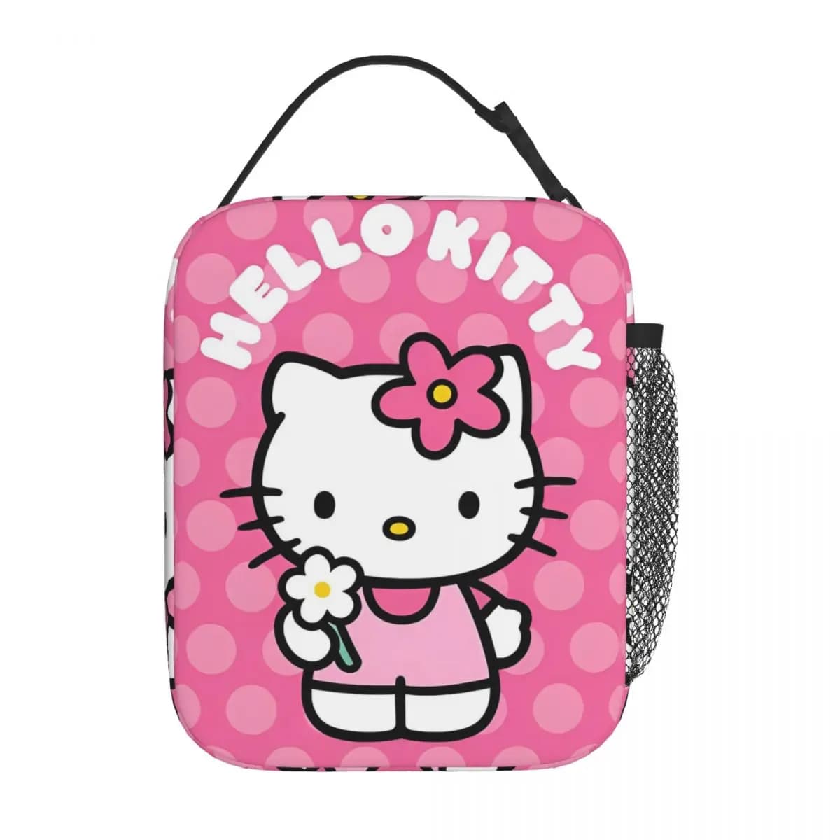 Borsa termica per il pranzo Hello Kitty Flower Contenitore per il pranzo, borsa portatile per il pranzo, borsa per alimenti, lavoro, viaggi