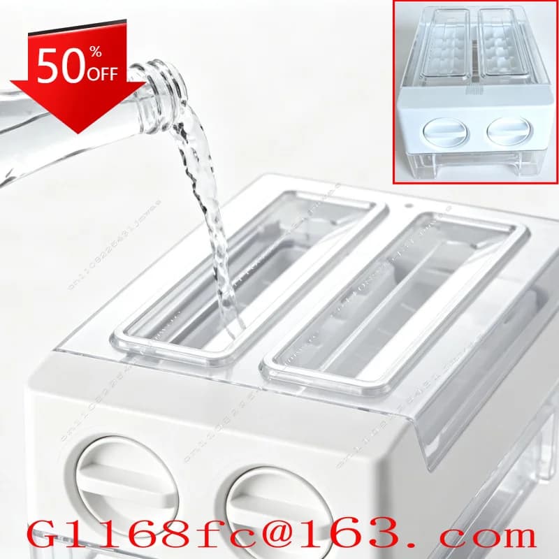 Mobile Ice Making Box for Ice Storage, Small Drawer for Hygiene and Convenience, Refrigerator for Freezing Ice Mold for Fr