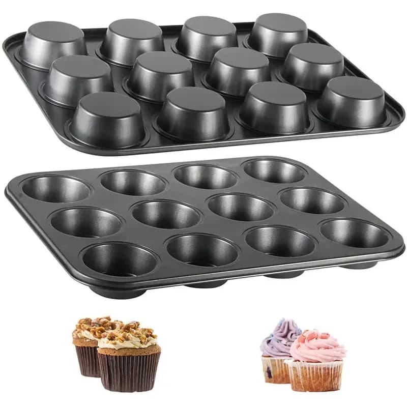 6/12 tazze Quadrato Cupcake Pan Muffin Vassoio Cupcake Stampo Muffin Pan Acciaio al carbonio Teglia antiaderente Bakeware 657