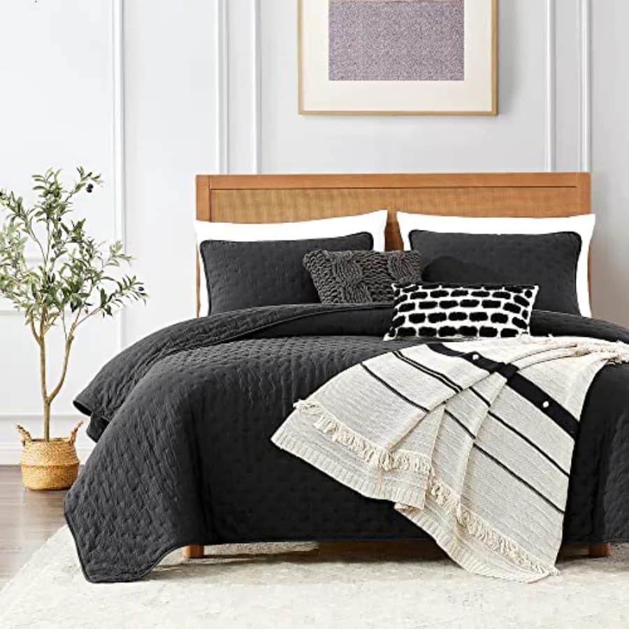 Set di biancheria da letto trapuntata con federe, copriletto leggero e morbido, coperta trapuntata, piumino sottile, copriletto per tutte le stagioni