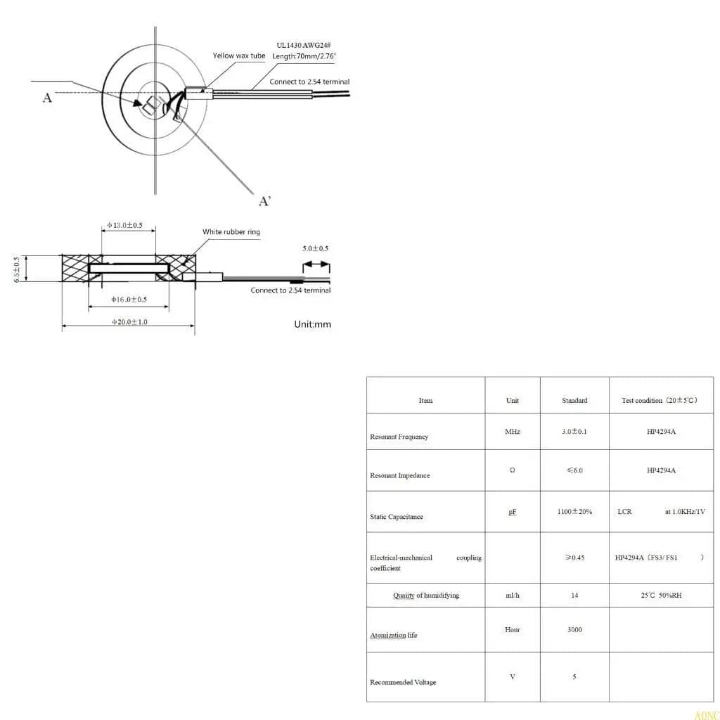 Accessori per creatori foschia per atomizzatore in ceramica con piastra per pellicola per umidificatore ultrasuoni A0NC da