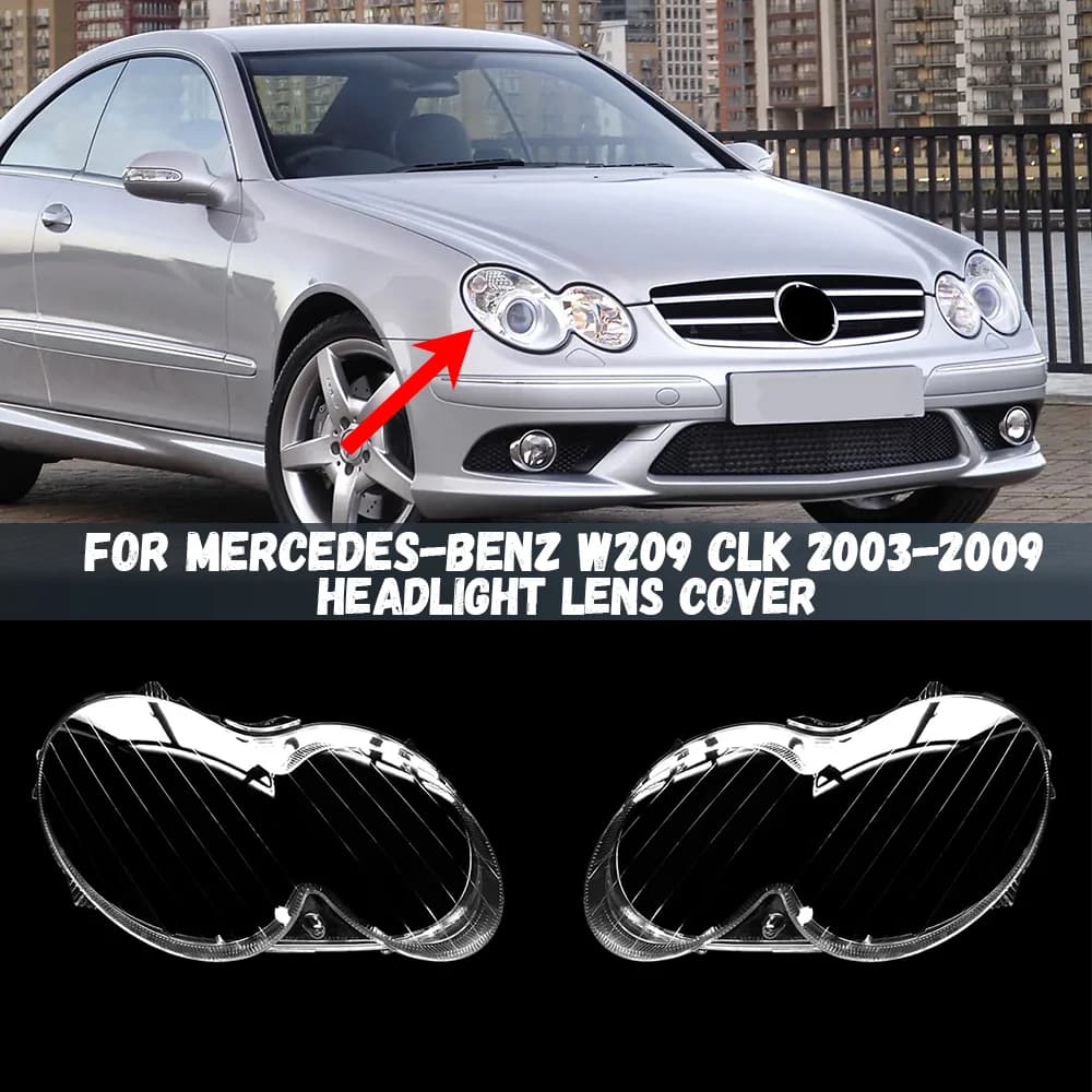 Paralume anteriore Lampada Borsette Copertura del faro per Mercedes Benz W209 CLK 2003 2004 2005 2006 2007 2008 2009 Faro Ombra Lente