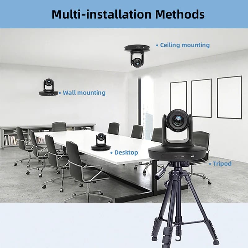 HDKATOV 4K PTZ camera with 20X optical zoom, HDMI, SDI, USB 3.0, live streaming webcam, PTZ conference room camera for live streaming