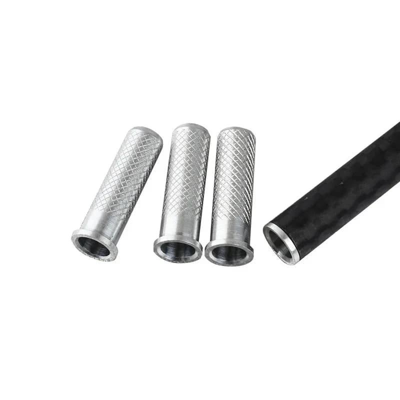 30 Inserti in Alluminio per Frecce in Carbonio e Fibra di Vetro, Diametro Esterno 7.1mm-7.6mm, Diametro Interno 6.2mm, Alta Qualità per Tiro con l'Arco