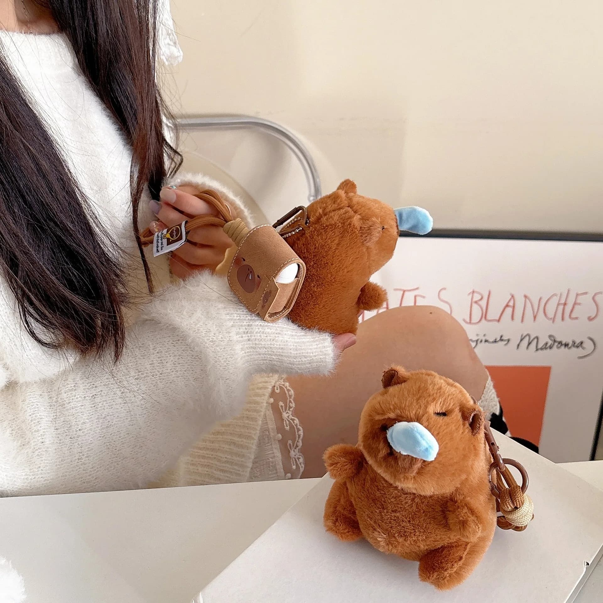 Custodia per bambola per animali domestici in peluche per Apple Airpods Pro 1 2 Custodia 3 Scatola di ricarica per auricolari Custodia per auricolare Ragazza Autunno Inverno Soffice