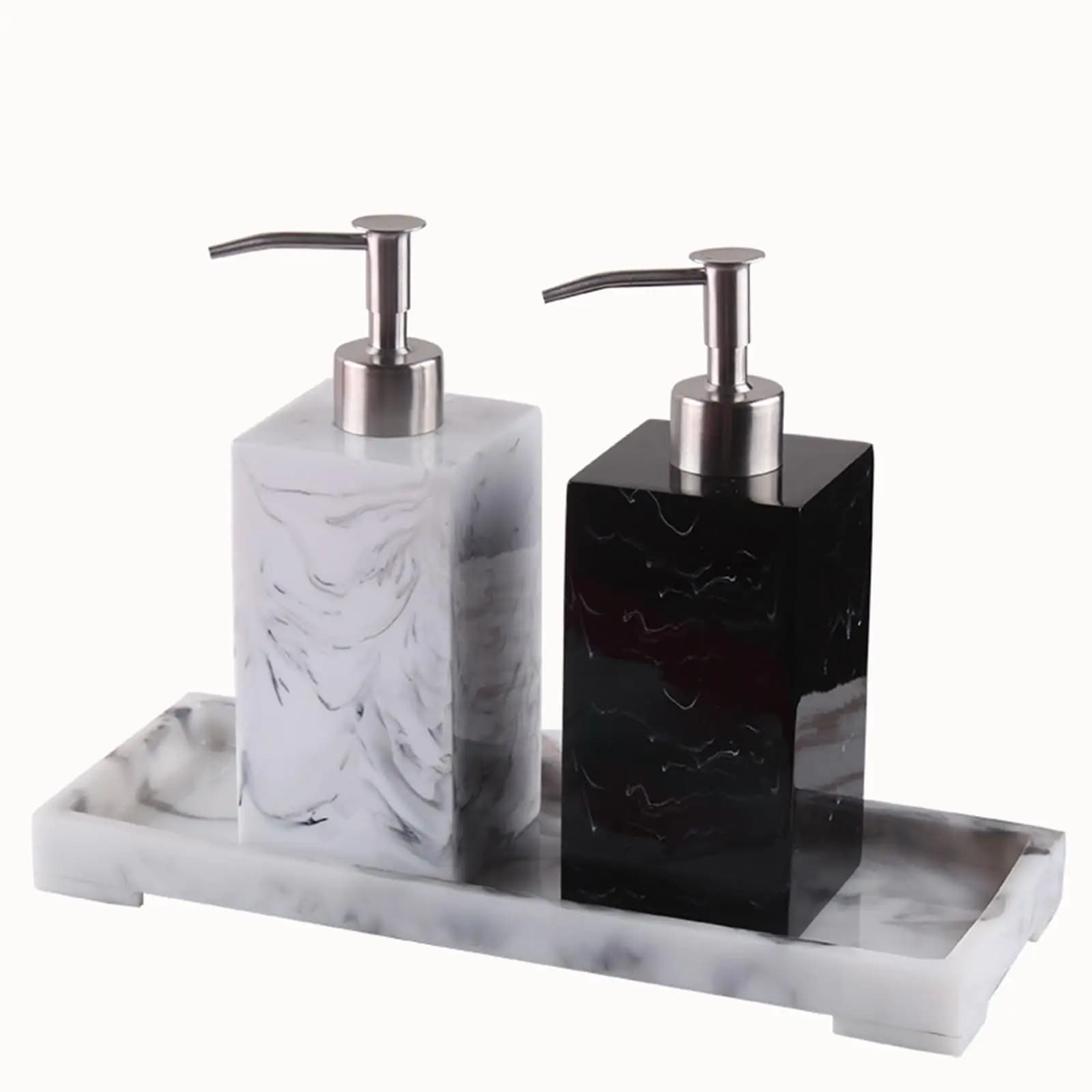 Marble Texture Soap Dispenser Durable Empty for Countertop Bathroom Hotel