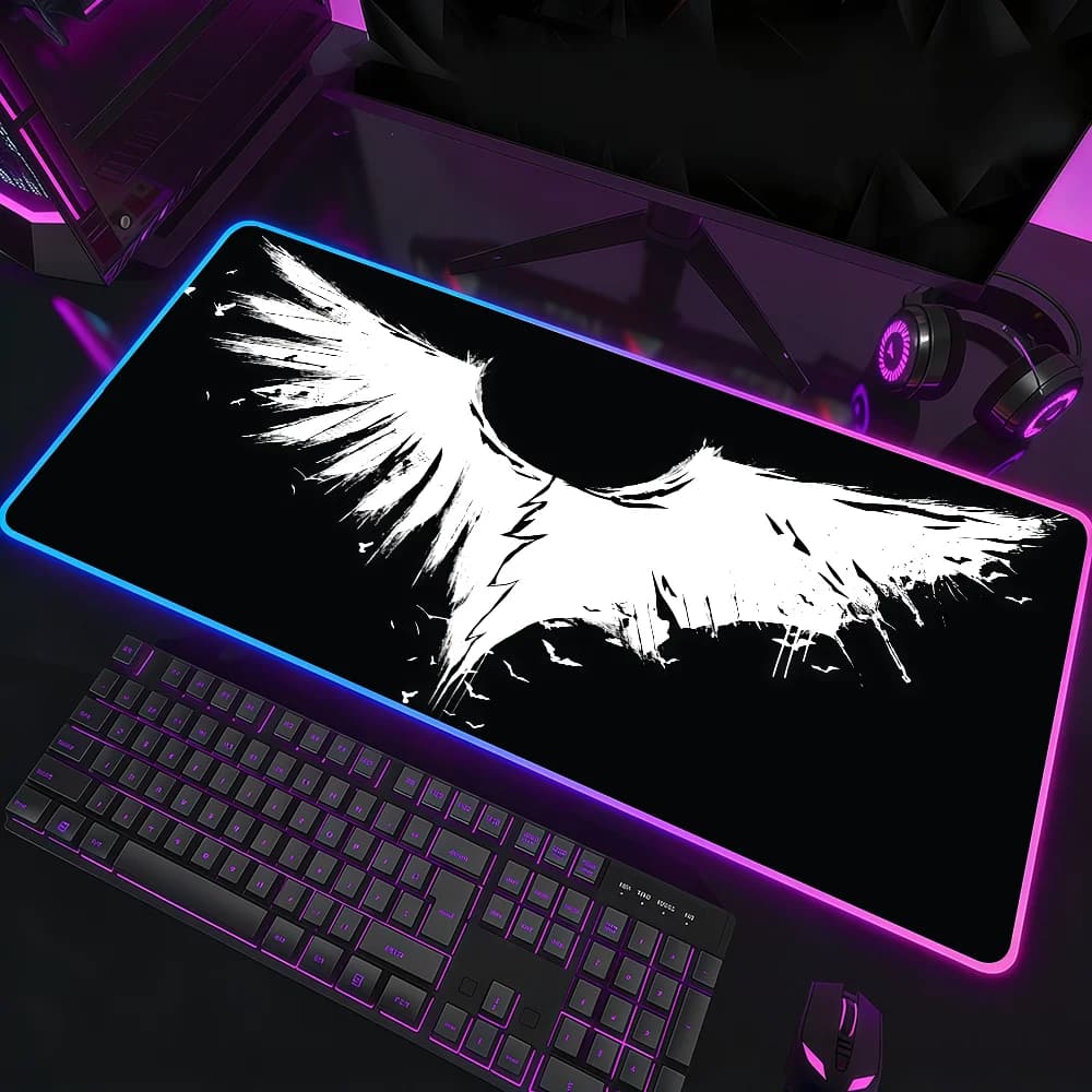 Tappetino per Mouse Singer Duki Impermeabile con Luce LED RGB Colorata, Copertura Antiscivolo per Tastiera da Gioco, Superficie per Scrivania