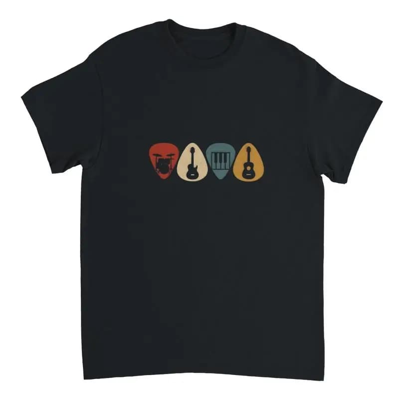 Vintage Music Guitar Pick T-Shirt – Drums Piano Guitar Shirt