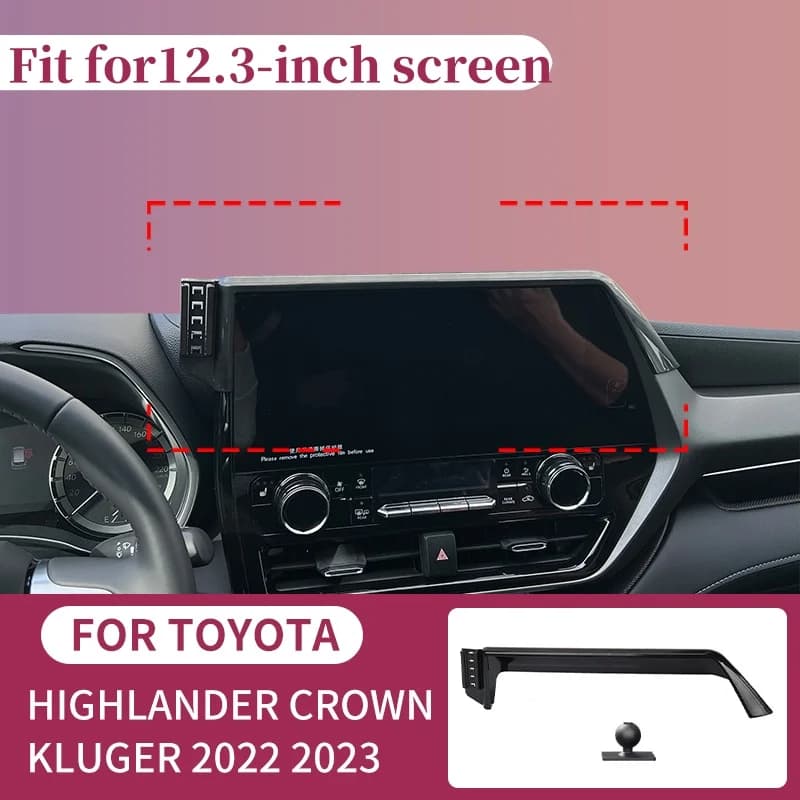 Per Toyota Highlander Crown Kluger 2022 2023 XU70 Supporto per telefono per auto 12.3 "Schermo Staffa fissa Base Supporto di ricarica wireless