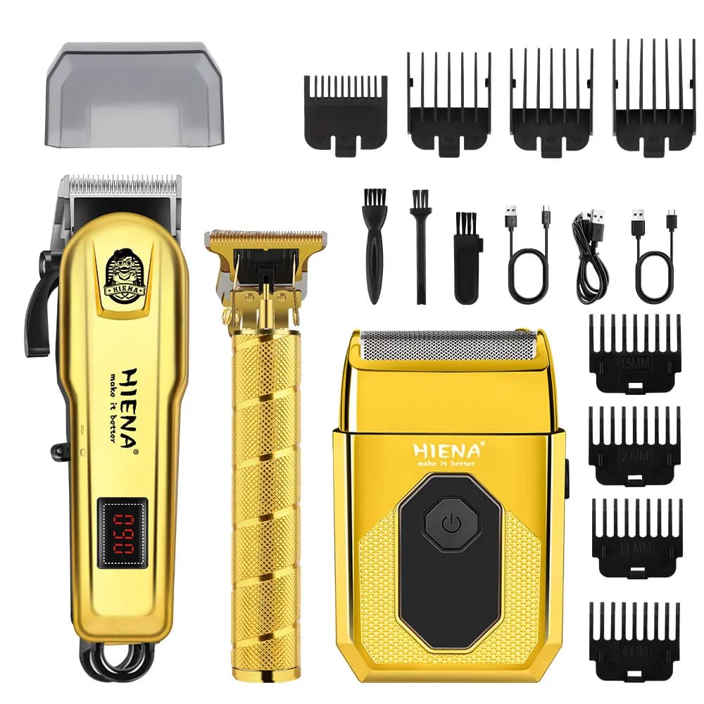HIENA 3-in-1 Regulatory Set for Men, Rechargeable Electric Razor Wireless and Trimmer, Professional Personal Care Kit