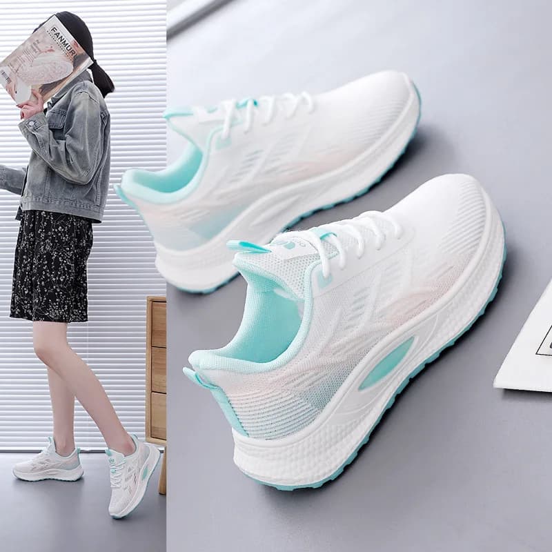 Women's Breathable Mesh Running Shoes, Casual Sneakers with Soft Sole, New Style Spring 2025, Fashion Bow, EVA Insole